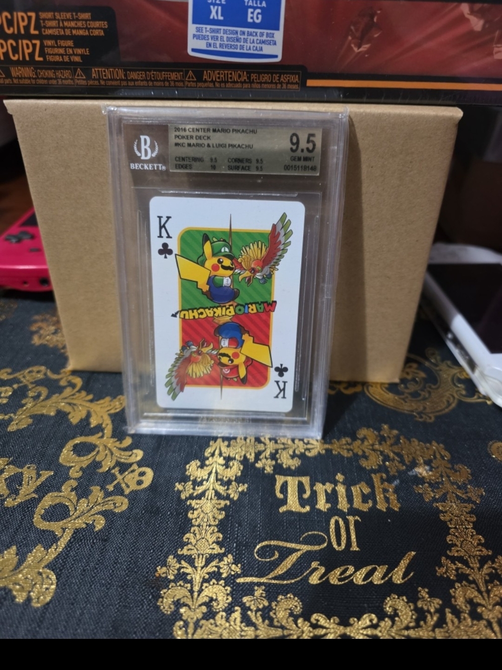 Pokemon Pikachu King of Clubs Playing Card — Yellow, Red, Green, Blue